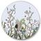 Designart - Border With Cranes & Peonies In Chinoiserie Style - Traditional Metal Circle Wall Art